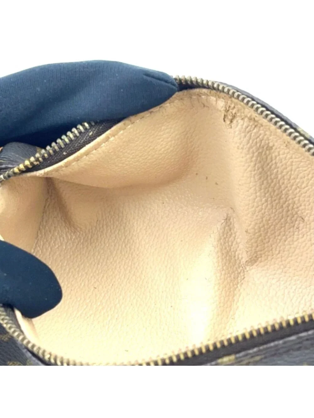 Louis Vuitton Trousse Monogram Leather Brown Pouch Gold